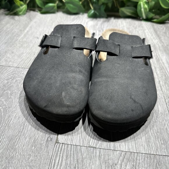 Birkenstock Womens Birkis Boston Clogs Black Birko Flor Leather Size 36 EU 5 US main image 7